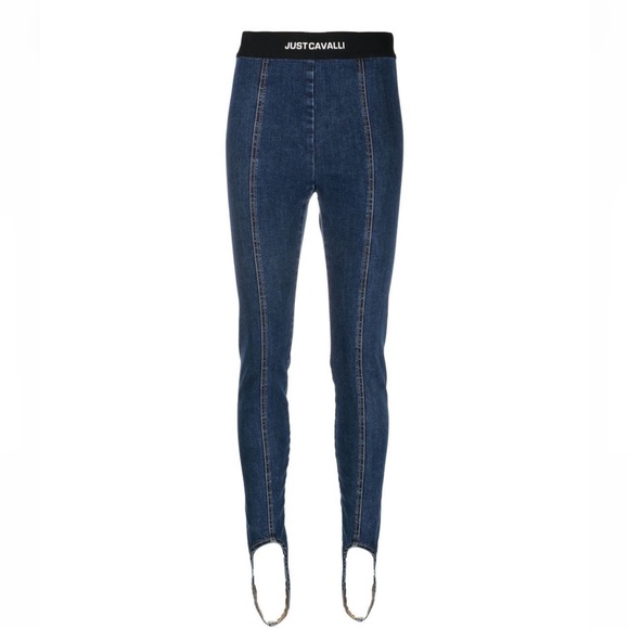 Just Cavelli logo waistband denim leggings - Picture 1 of 7